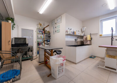 Plně vybavená veterinární ordinace.